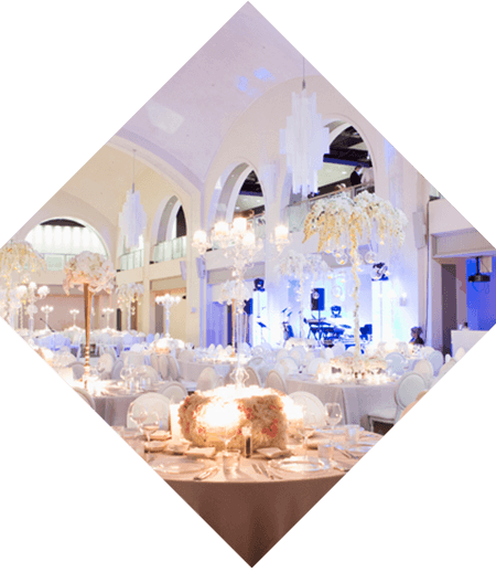 a diamond image of a glamorous wedding
